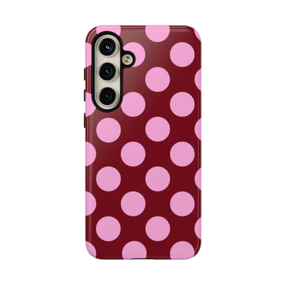 Burgundy Pink Polka Dot Phone Case - SmartHomeGoodies