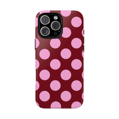Burgundy Pink Polka Dot Phone Case - SmartHomeGoodies