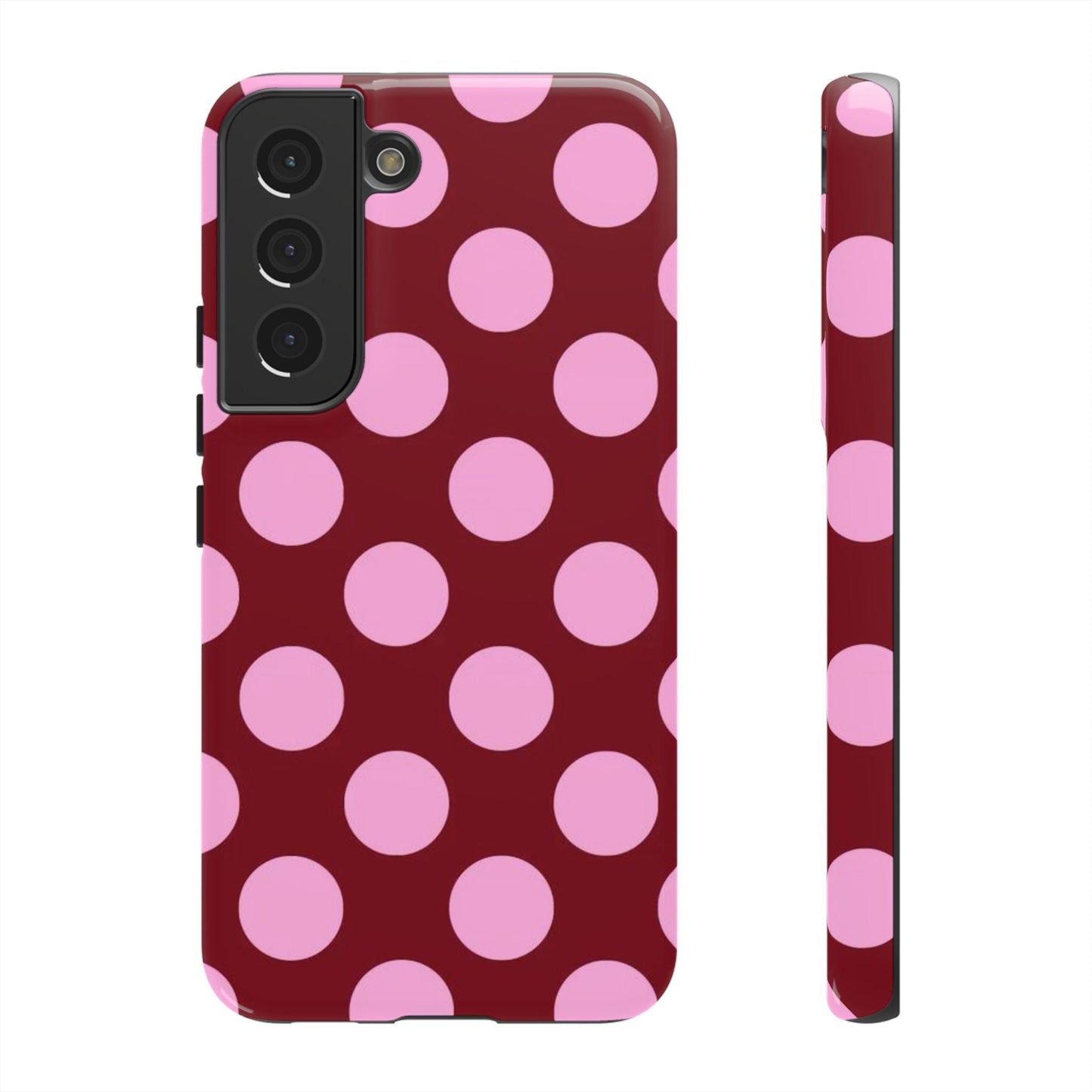 Burgundy Pink Polka Dot Phone Case - SmartHomeGoodies
