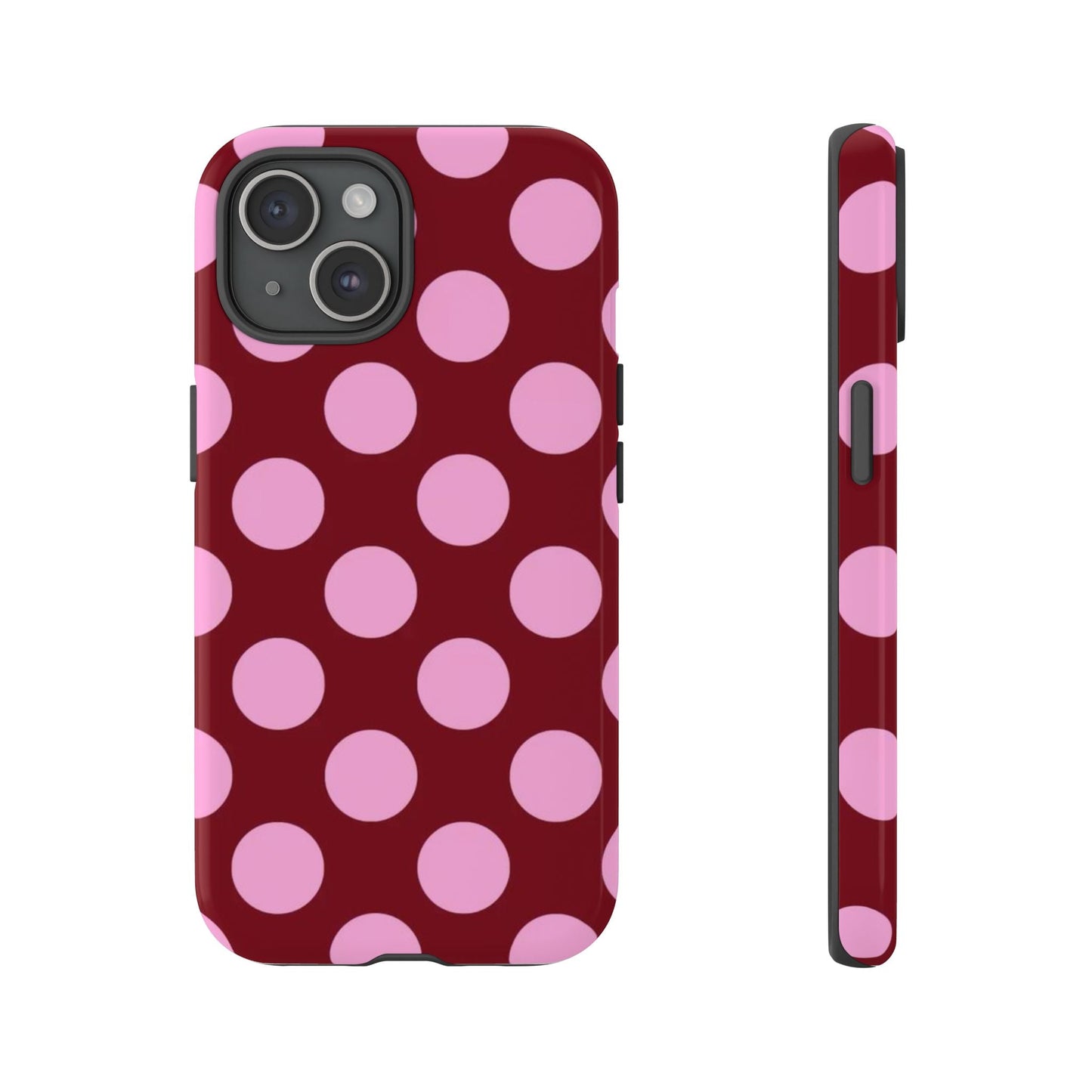 Burgundy Pink Polka Dot Phone Case - SmartHomeGoodies