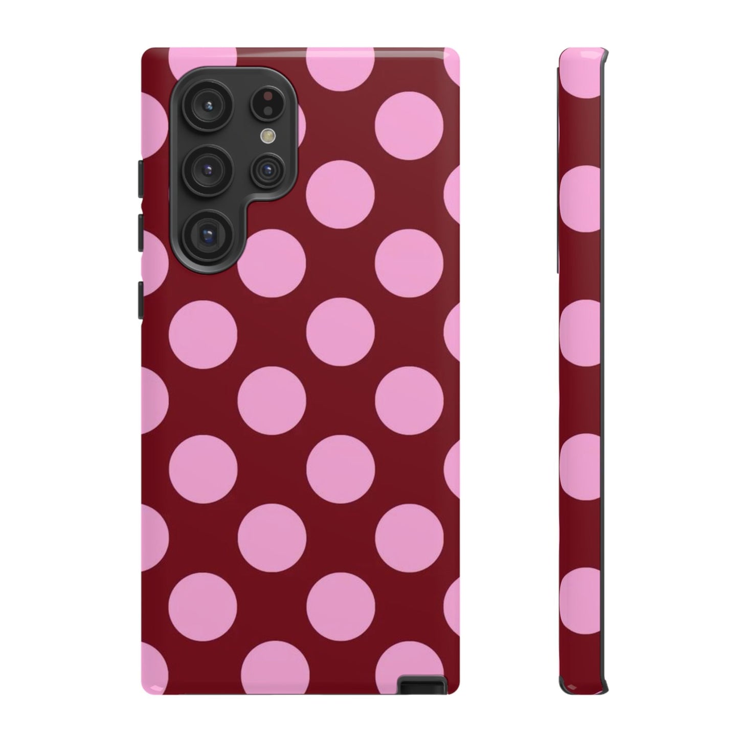 Burgundy Pink Polka Dot Phone Case - SmartHomeGoodies
