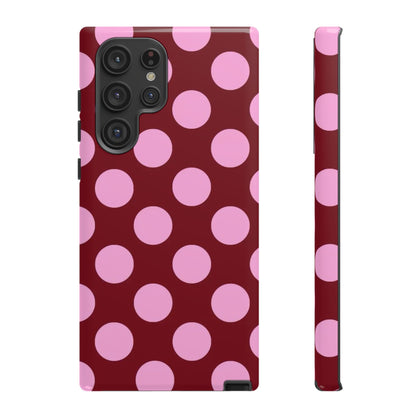 Burgundy Pink Polka Dot Phone Case - SmartHomeGoodies