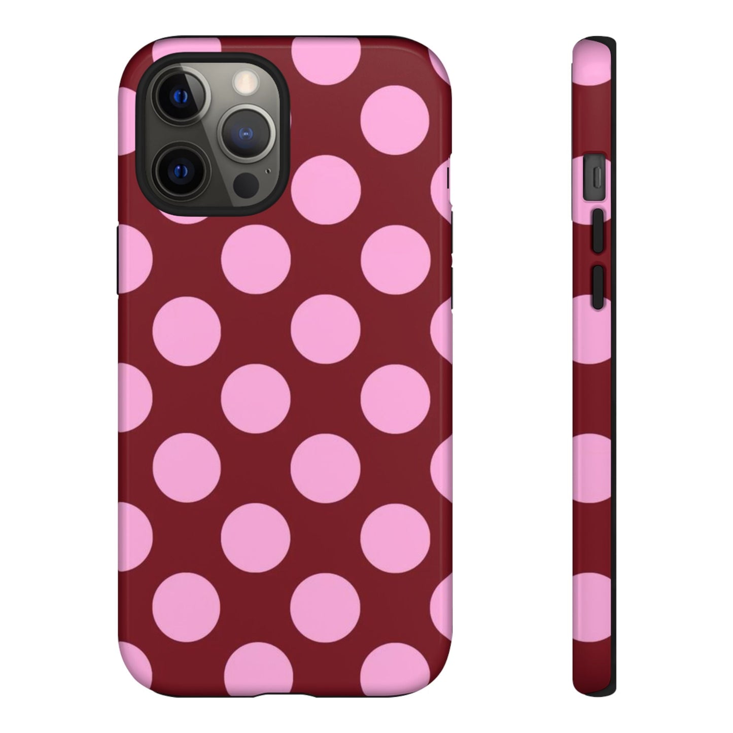 Burgundy Pink Polka Dot Phone Case - SmartHomeGoodies