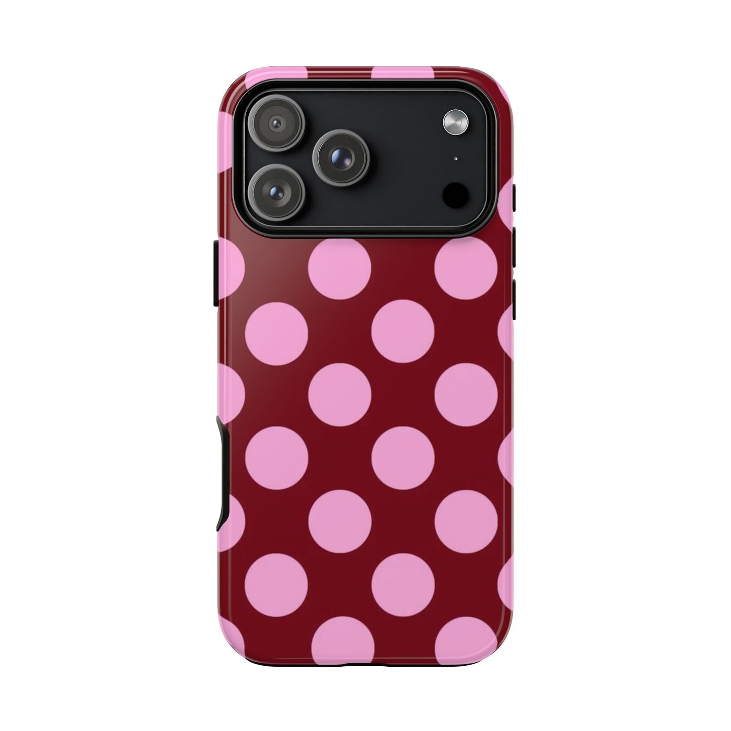 Burgundy Pink Polka Dot Phone Case - SmartHomeGoodies