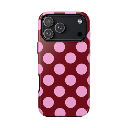 Burgundy Pink Polka Dot Phone Case - SmartHomeGoodies