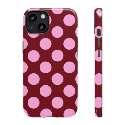 Burgundy Pink Polka Dot Phone Case - SmartHomeGoodies