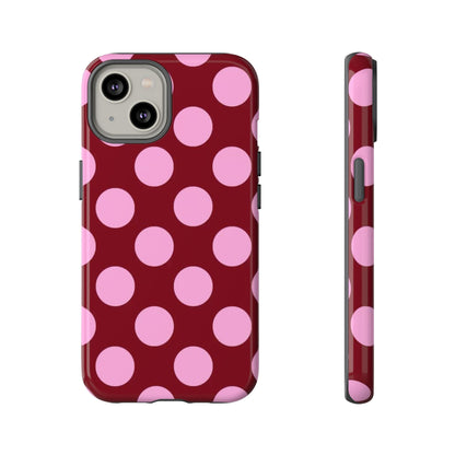 Burgundy Pink Polka Dot Phone Case - SmartHomeGoodies