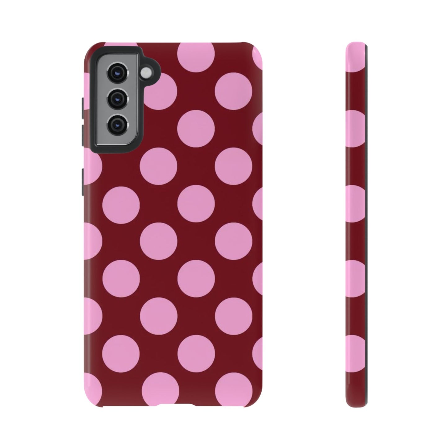 Burgundy Pink Polka Dot Phone Case - SmartHomeGoodies