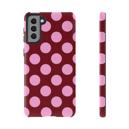 Burgundy Pink Polka Dot Phone Case - SmartHomeGoodies