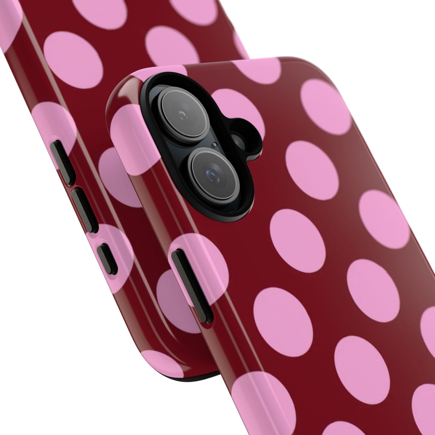 Burgundy Pink Polka Dot Phone Case - SmartHomeGoodies
