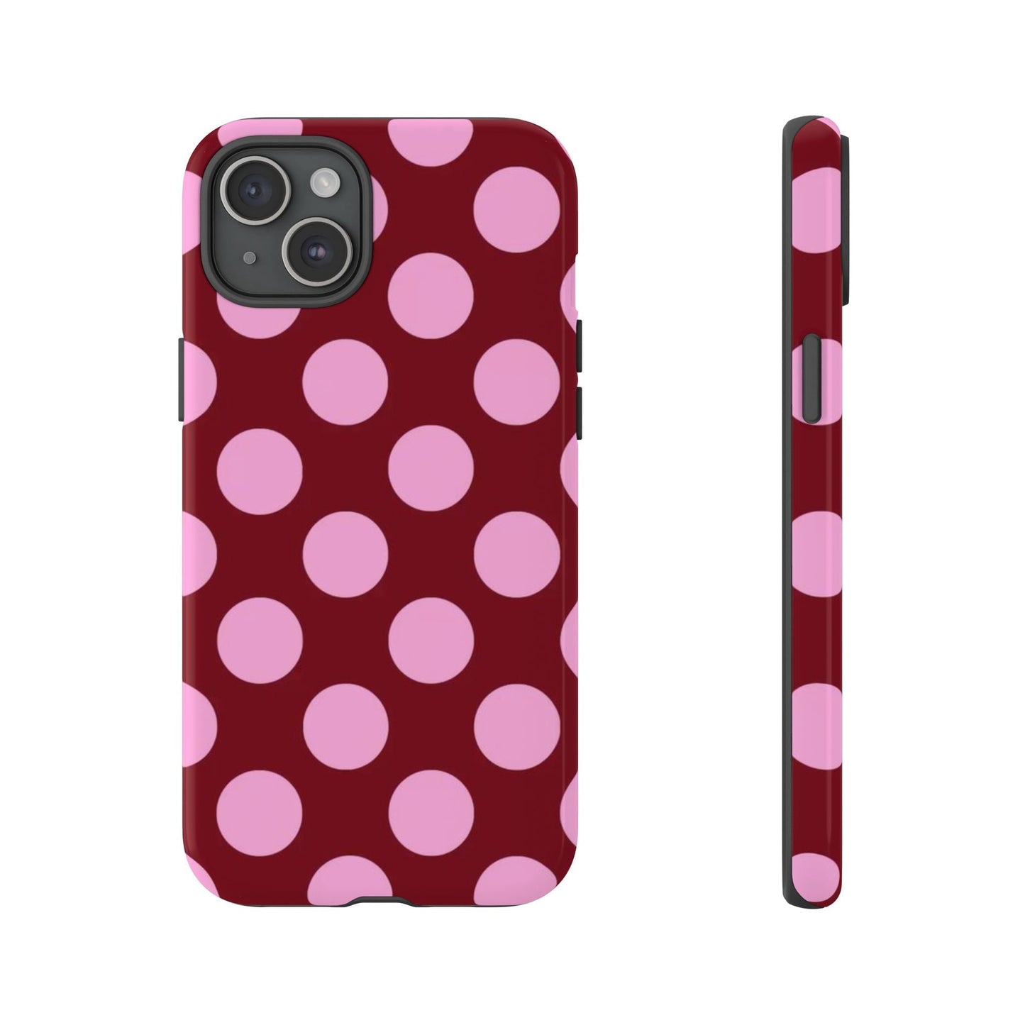 Burgundy Pink Polka Dot Phone Case - SmartHomeGoodies