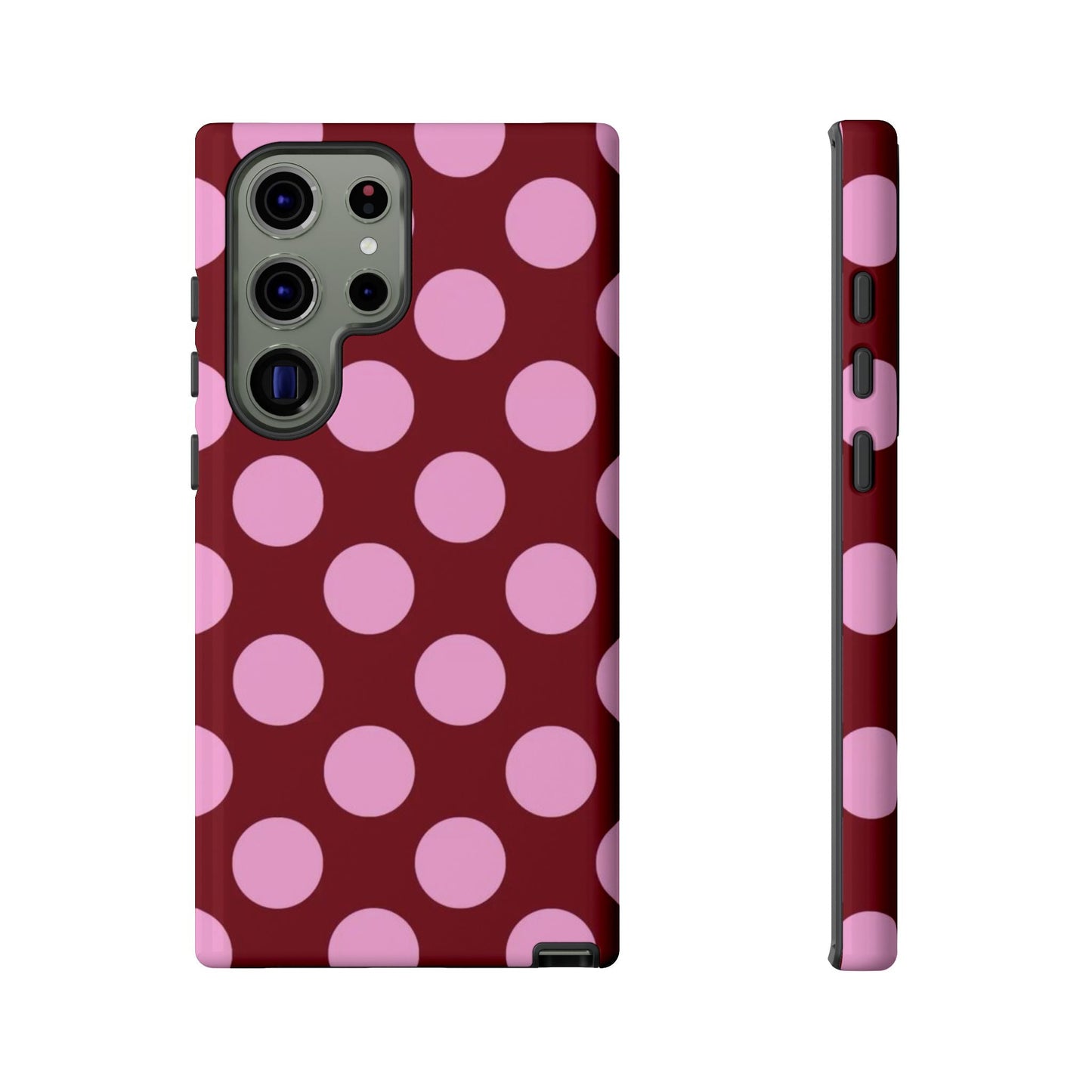 Burgundy Pink Polka Dot Phone Case - SmartHomeGoodies