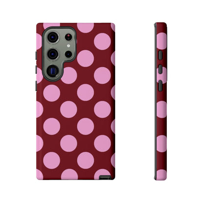Burgundy Pink Polka Dot Phone Case - SmartHomeGoodies