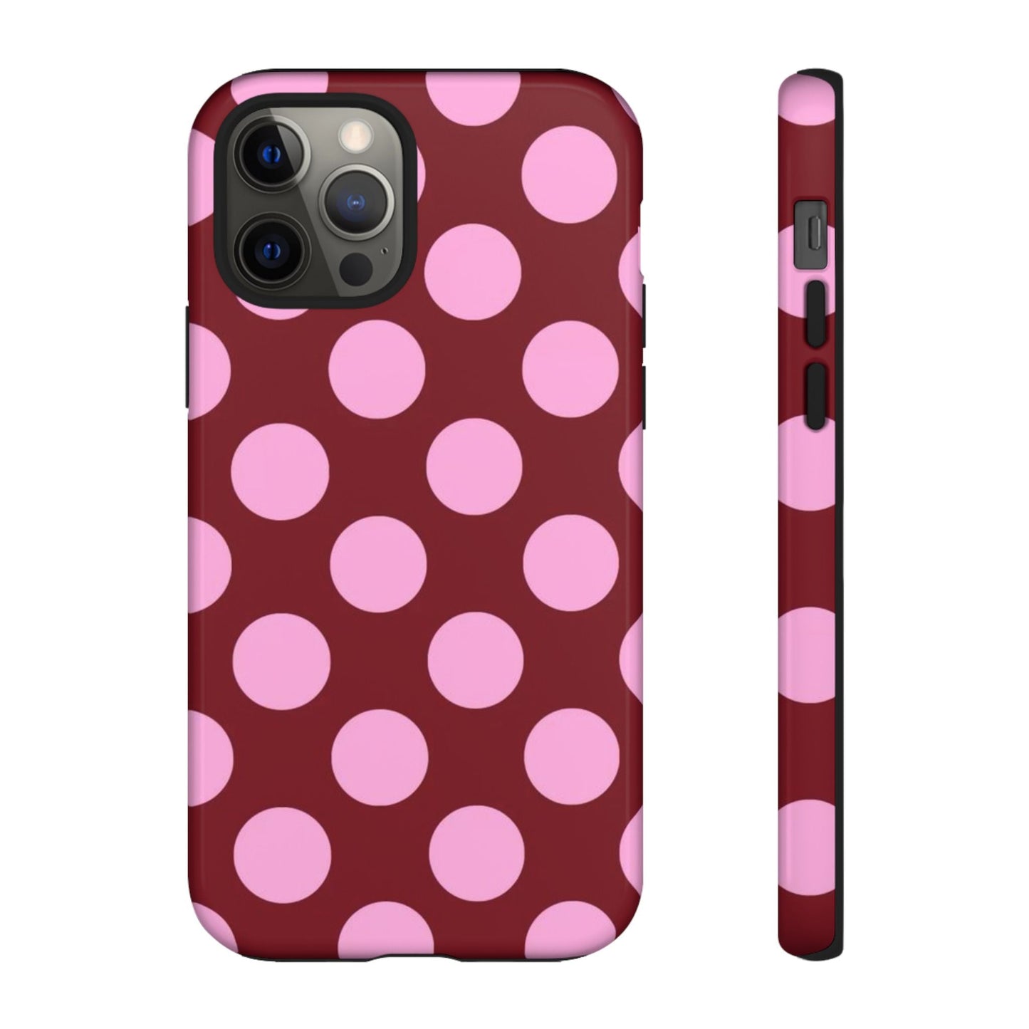 Burgundy Pink Polka Dot Phone Case - SmartHomeGoodies