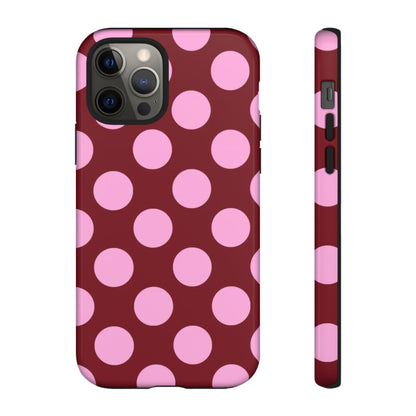 Burgundy Pink Polka Dot Phone Case - SmartHomeGoodies