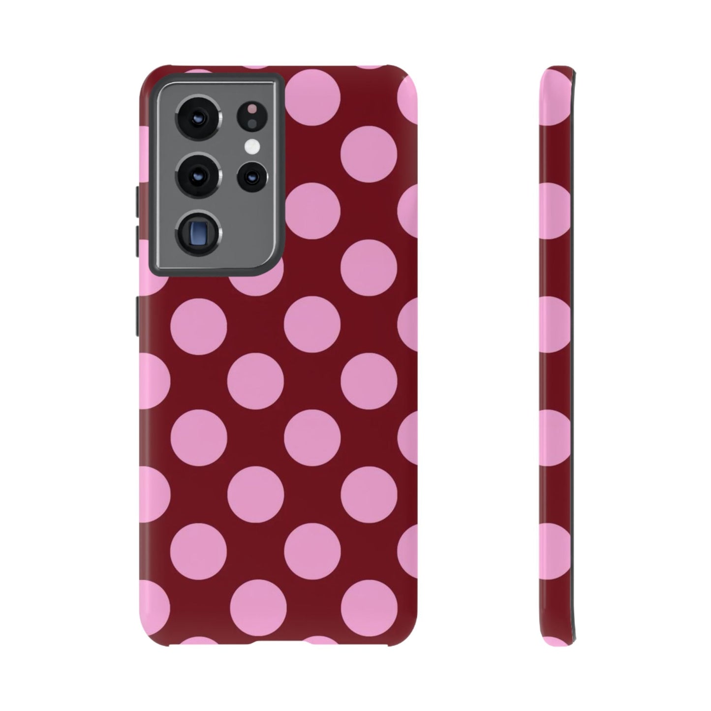 Burgundy Pink Polka Dot Phone Case - SmartHomeGoodies