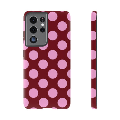 Burgundy Pink Polka Dot Phone Case - SmartHomeGoodies