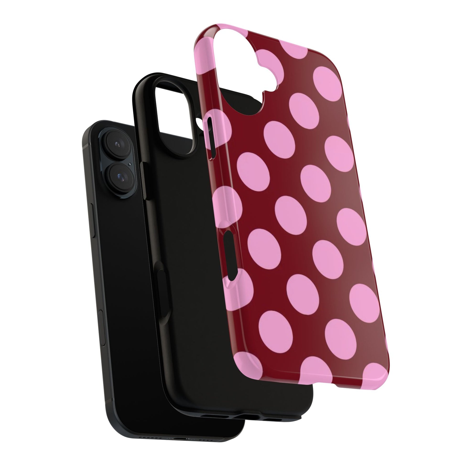 Burgundy Pink Polka Dot Phone Case - SmartHomeGoodies
