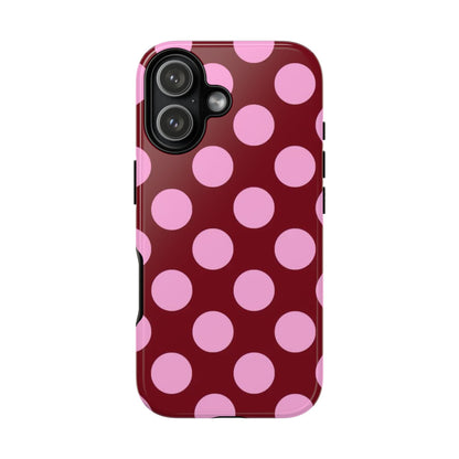 Burgundy Pink Polka Dot Phone Case - SmartHomeGoodies