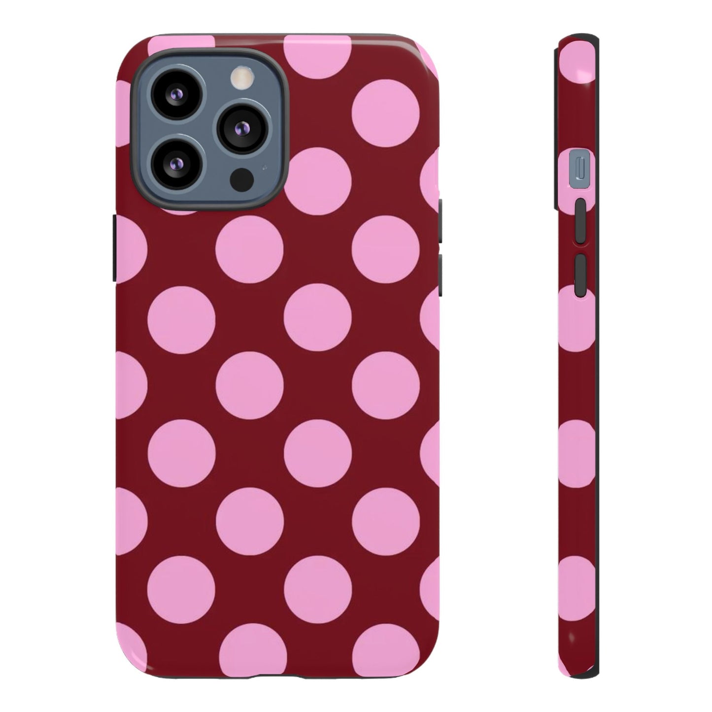 Burgundy Pink Polka Dot Phone Case - SmartHomeGoodies