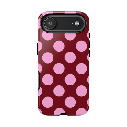 Burgundy Pink Polka Dot Phone Case - SmartHomeGoodies
