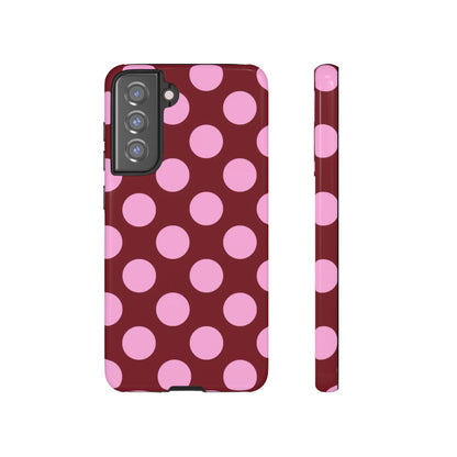 Burgundy Pink Polka Dot Phone Case - SmartHomeGoodies