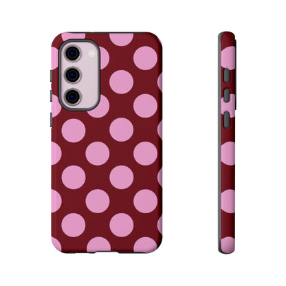 Burgundy Pink Polka Dot Phone Case - SmartHomeGoodies