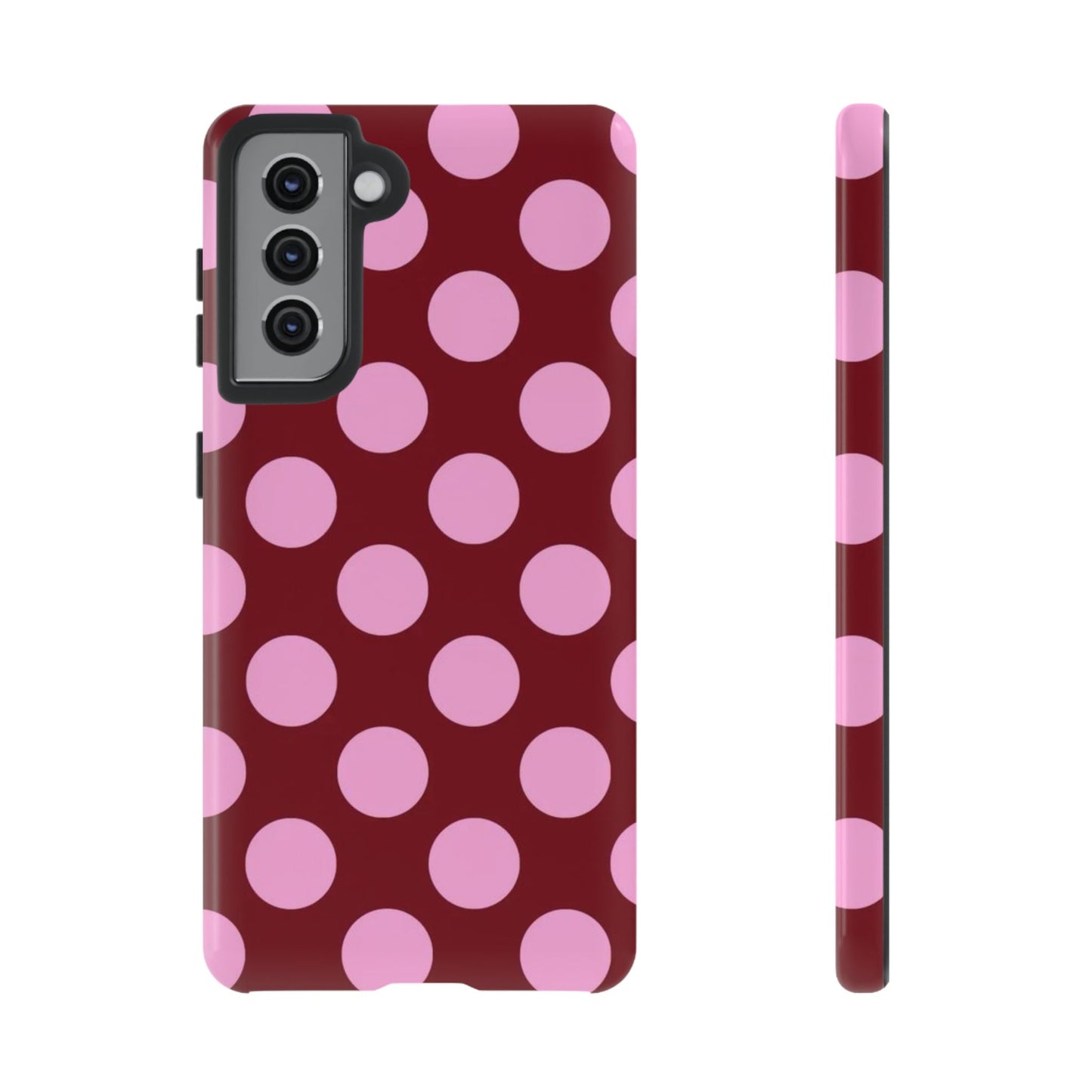 Burgundy Pink Polka Dot Phone Case - SmartHomeGoodies