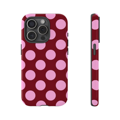 Burgundy Pink Polka Dot Phone Case - SmartHomeGoodies