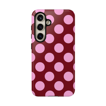 Burgundy Pink Polka Dot Phone Case - SmartHomeGoodies