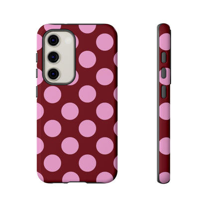 Burgundy Pink Polka Dot Phone Case - SmartHomeGoodies