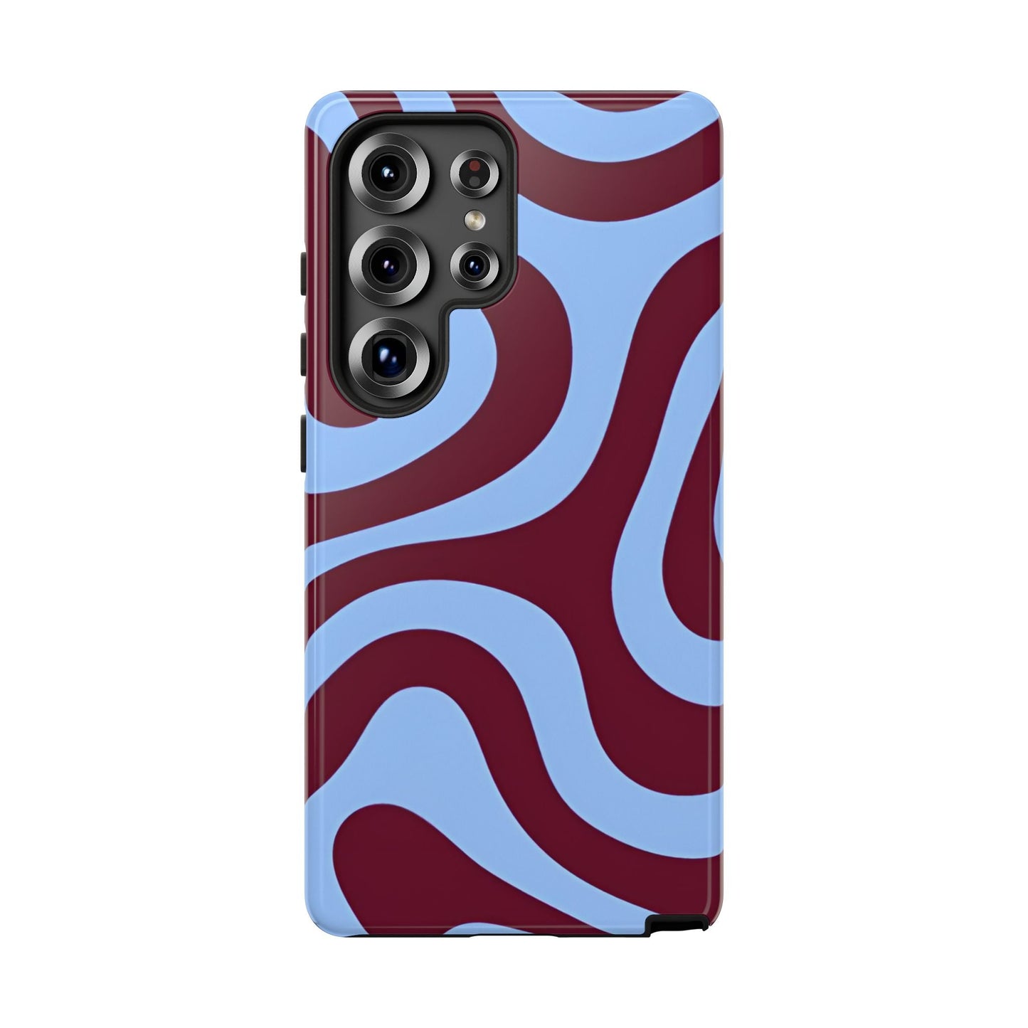 Burgundy Wave Abstract Aesthetic Phone Case - SmartHomeGoodies