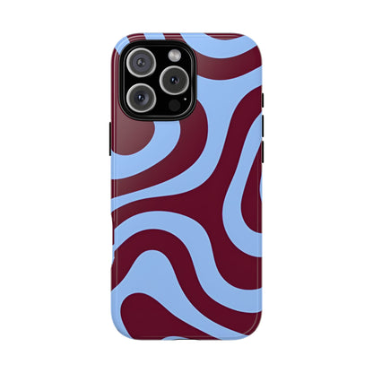 Burgundy Wave Abstract Aesthetic Phone Case - SmartHomeGoodies