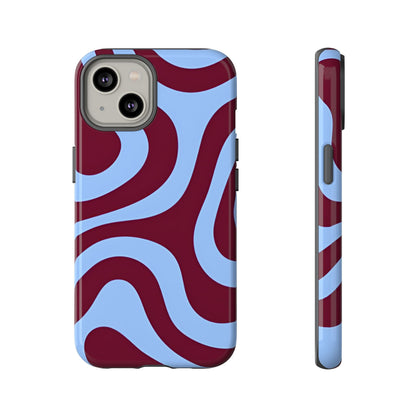 Burgundy Wave Abstract Aesthetic Phone Case - SmartHomeGoodies