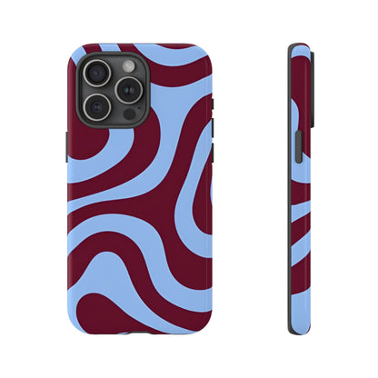 Burgundy Wave Abstract Aesthetic Phone Case - SmartHomeGoodies