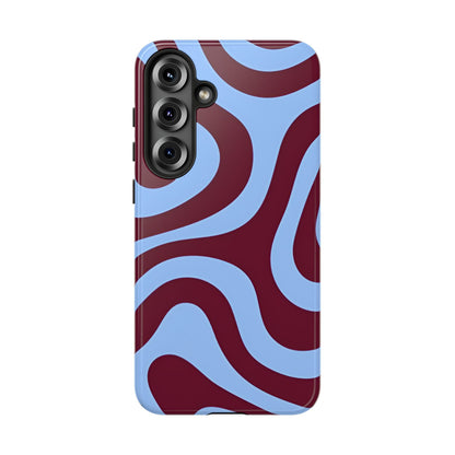 Burgundy Wave Abstract Aesthetic Phone Case - SmartHomeGoodies