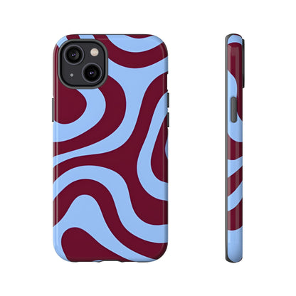 Burgundy Wave Abstract Aesthetic Phone Case - SmartHomeGoodies