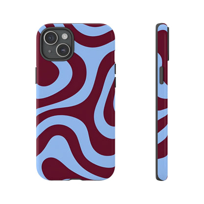 Burgundy Wave Abstract Aesthetic Phone Case - SmartHomeGoodies