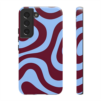 Burgundy Wave Abstract Aesthetic Phone Case - SmartHomeGoodies