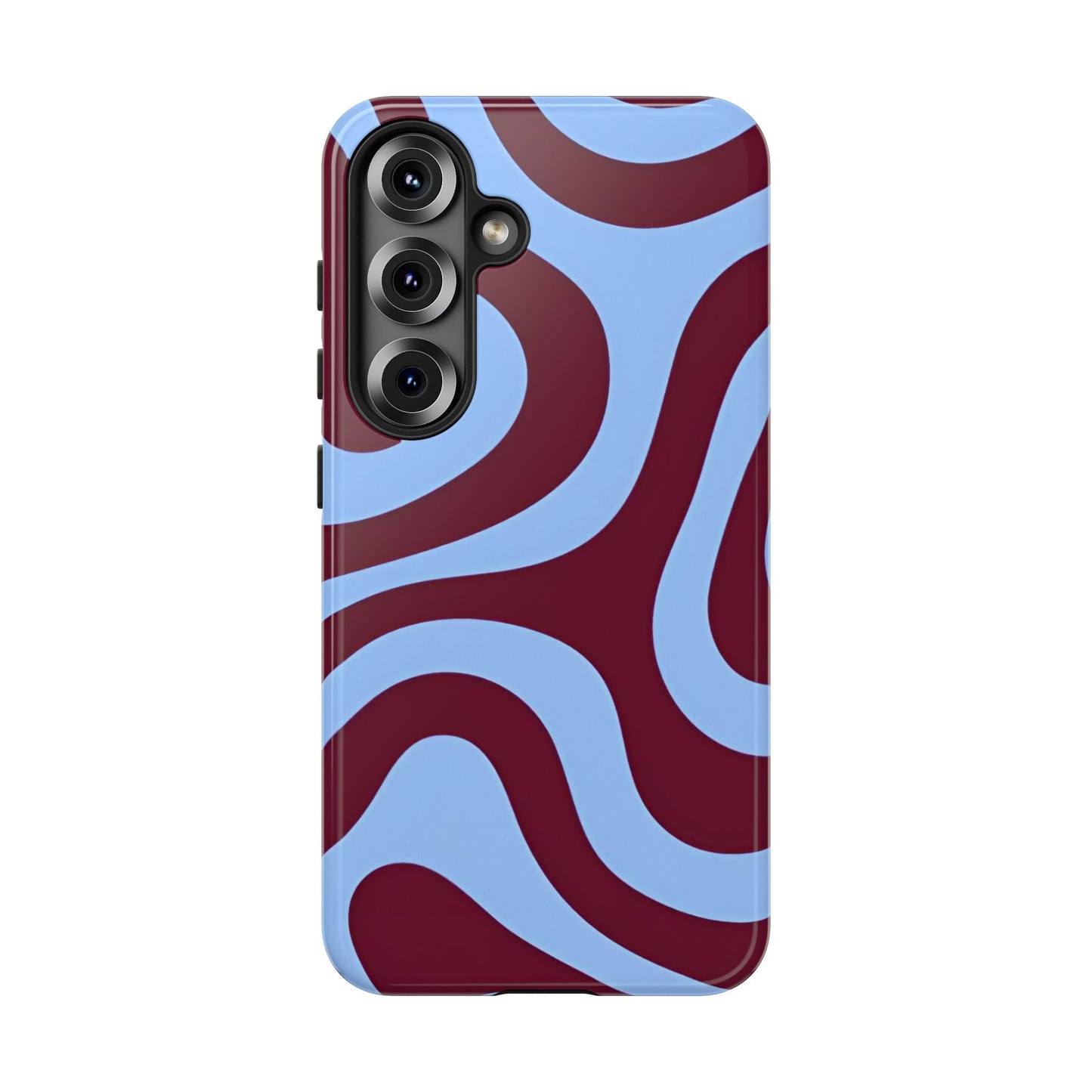 Burgundy Wave Abstract Aesthetic Phone Case - SmartHomeGoodies