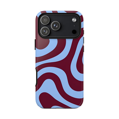 Burgundy Wave Abstract Aesthetic Phone Case - SmartHomeGoodies