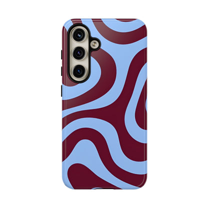 Burgundy Wave Abstract Aesthetic Phone Case - SmartHomeGoodies
