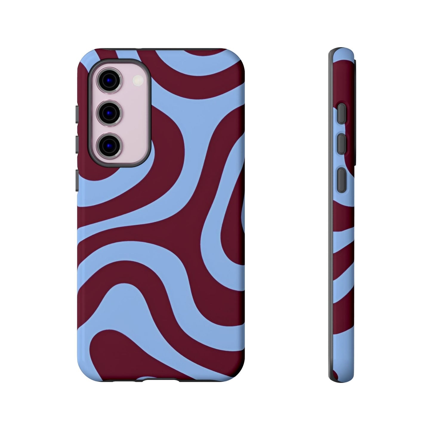 Burgundy Wave Abstract Aesthetic Phone Case - SmartHomeGoodies