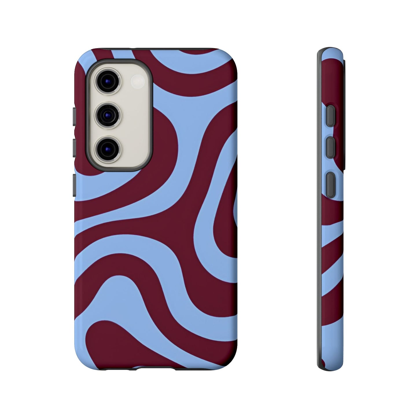 Burgundy Wave Abstract Aesthetic Phone Case - SmartHomeGoodies