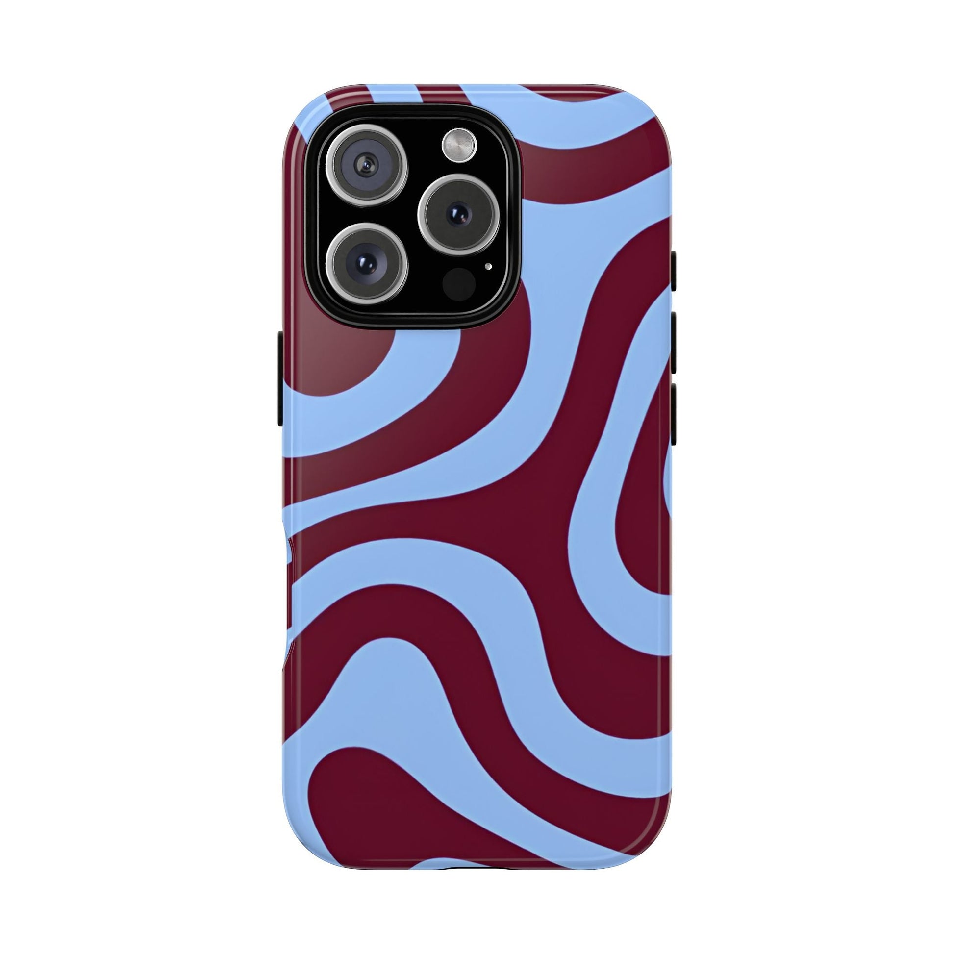 Burgundy Wave Abstract Aesthetic Phone Case - SmartHomeGoodies