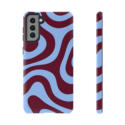 Burgundy Wave Abstract Aesthetic Phone Case - SmartHomeGoodies