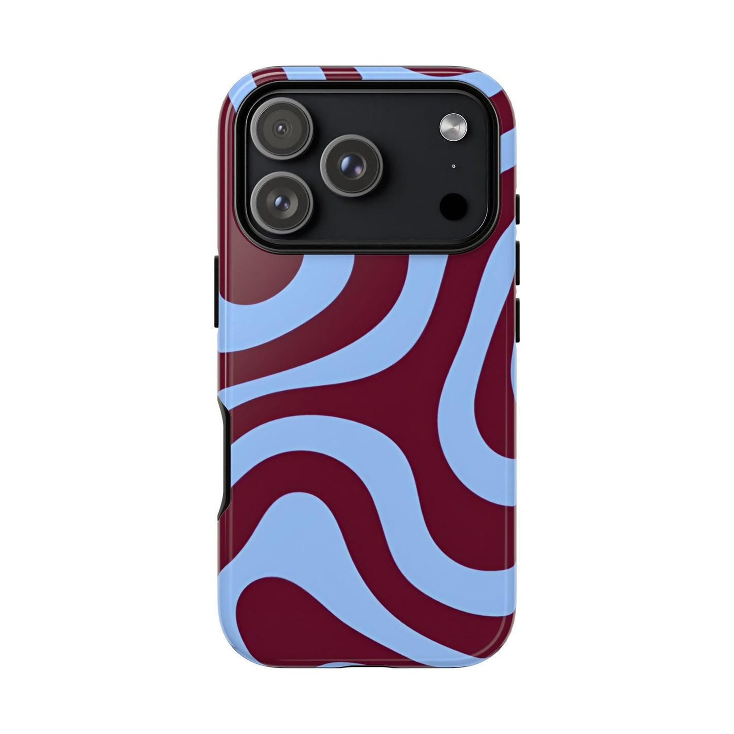 Burgundy Wave Abstract Aesthetic Phone Case - SmartHomeGoodies
