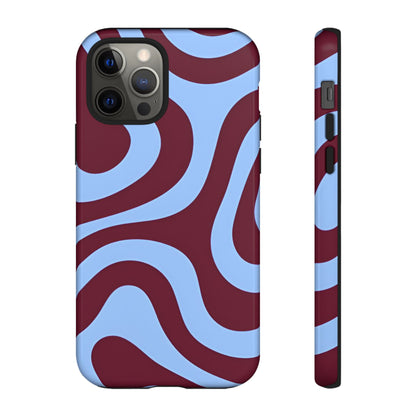 Burgundy Wave Abstract Aesthetic Phone Case - SmartHomeGoodies