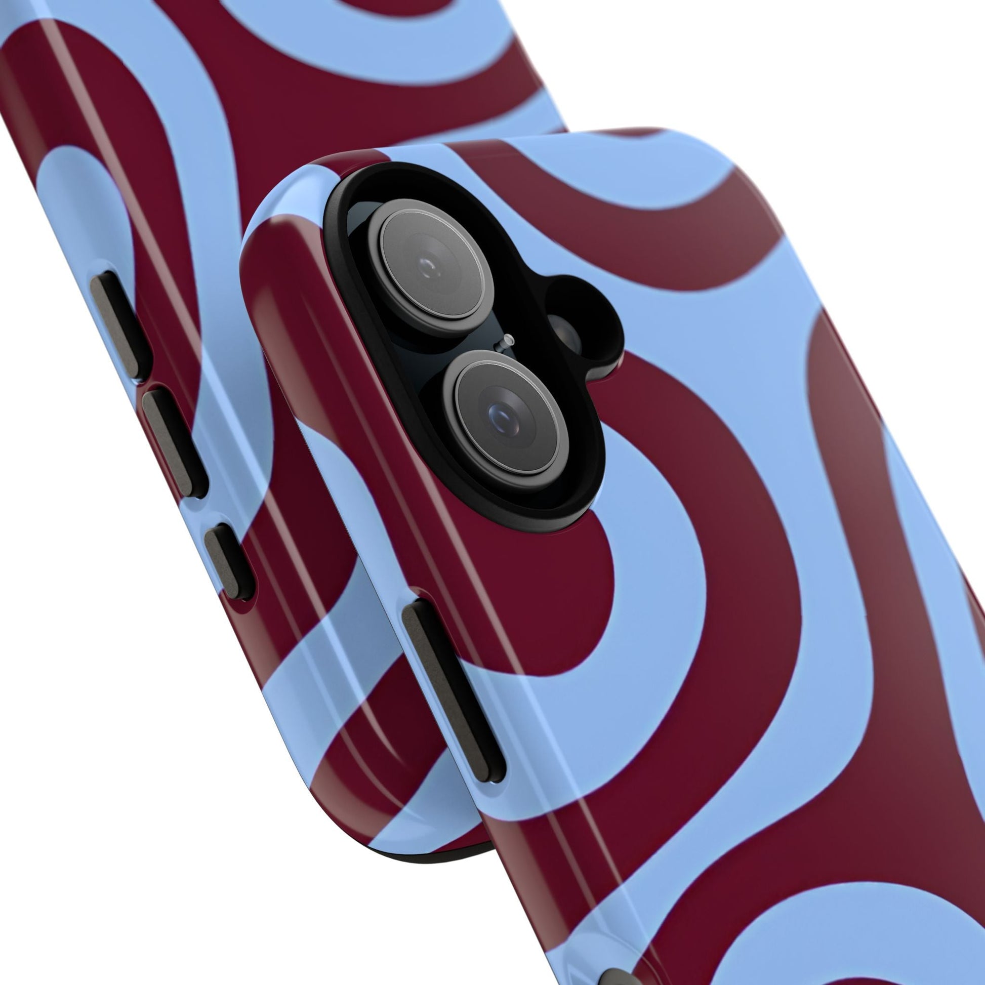 Burgundy Wave Abstract Aesthetic Phone Case - SmartHomeGoodies