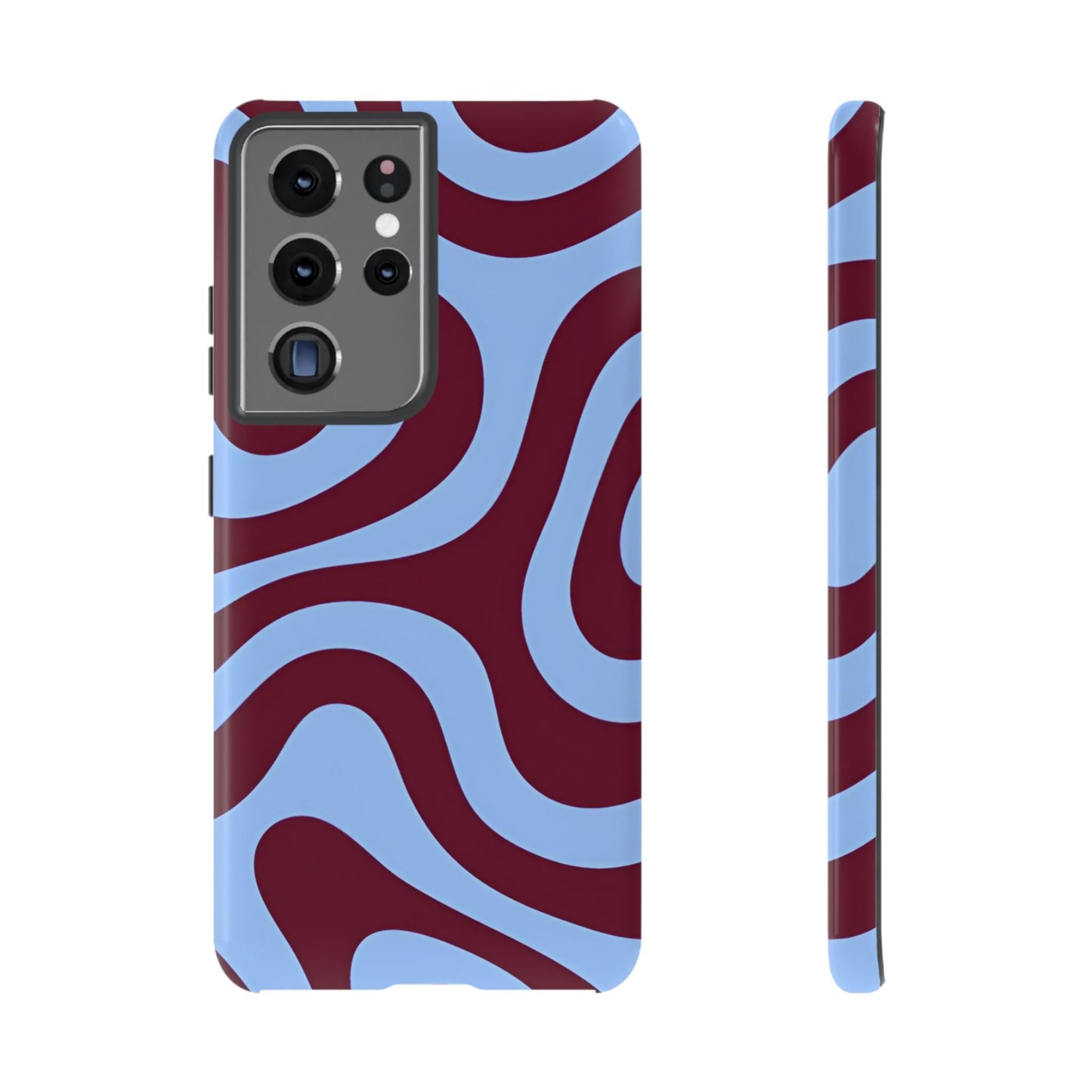 Burgundy Wave Abstract Aesthetic Phone Case - SmartHomeGoodies